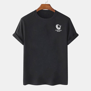T-shirt uni 100% coton pour homme, confortable, grande taille, coupe ample, vêtements décontractés pour homme, imprimé, prix bas - Product Image 1