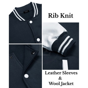 Pakistan Manufacturer Hot Selling Custom Logo Front Position 100% Cotton Winter <b>Letterman</b> <b>Jacket</b> - Product Image 6