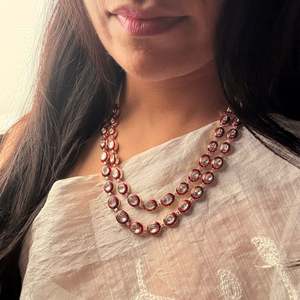 Heeru Gold Plated Polki Layered Bridal Necklace & Earring Set - Product Image 1