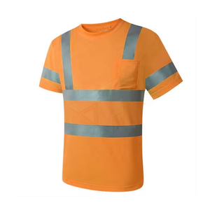 Construction Exercise Security Safety <b>Shirt</b> Unisex <b>Hi</b>-<b>Vis</b> Reflective Tape High Visibility Short Sleeve Customized Color Logo - Product Image 3