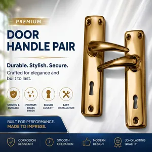 Poignée de porte en acier inoxydable KELLTON, étanche, avec bouton poussoir, design moderne, ambidextre, pour salle de bain, salon, chambre à coucher - Product Image 1