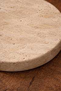 Posavasos minimalistas de piedra travertino, decoración natural para mesa, juego de 4 posavasos para bebidas - Product Image 5