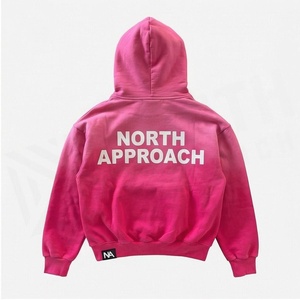 Sweat à capuche oversize unisexe North Approach en coton rose French Terry, décontracté, avec poche arrière et logo - Product Image 2