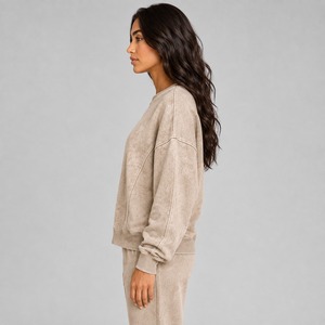 T-shirt blanc délavé de qualité supérieure pour femme, coupe longue, manches courtes, 100 % coton, respirant et décontracté - Product Image 6