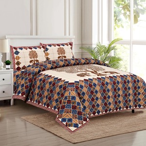 Magnifique couvre-lit en coton à motif Alankriti, imprimé à la main, fabrication artisanale indienne, ensemble de literie bohème, 300 fils, résistant à la décoloration, toutes saisons - Product Image 3