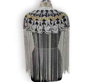 Bolero de Lujo con Flecos y Cuentas Hecho a Mano al por Mayor, Capa Elegante con Borlas Hecha a Medida para Bodas, Eventos Nocturnos y Accesorios de Fiesta - Product Image 2