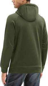 Sudadera con Capucha Negra para Hombre, Cuello Alto, Premium, Manga Larga, Informal, de Invierno, con Bolsillo Canguro - Product Image 3