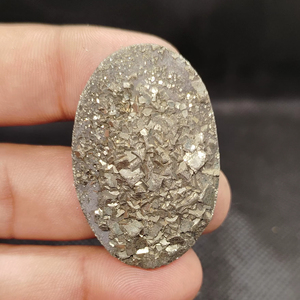 High Quality Natural Pyrite Druzy Cabochon Green <b>Quartz</b> Gemstone for Jewelry Making Loose Gemstones - Product Image 1