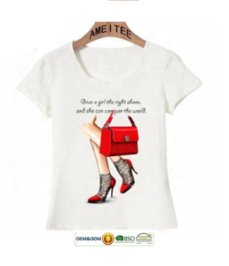 T-shirts 100% coton biologique pour femmes séchage rapide respirant Logo personnalisé imprimé col rond coloré grande taille en gros pas cher TEE - Product Image 6