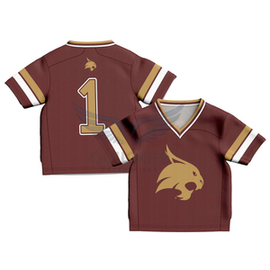 Venta al por Mayor OEM de Alta Calidad # 1 camiseta de los Texas State Bobcats, camiseta universitaria de fútbol ligera y personalizada para bebés - Product Image 2