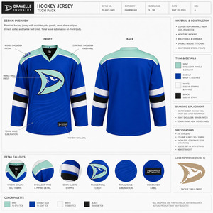 Wholesale Sublimated Pro Ice Hockey Shirt Custom Dravelle Style Teamwear Premium OEM Performance Jersey - Product Image 5