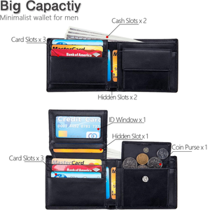 Men's Genuine Leather Bifold Wallet <b>Slim</b> Fold Design Multi <b>Card</b> <b>Holder</b> Daily Use Short Length Vintage Handmade - Product Image 3