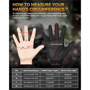 Gants de moto et de cyclisme imperméables, respirants, compatibles avec les écrans tactiles, avec protection rigide pour les doigts, pour les sports de plein air unisexes - Product Image 6