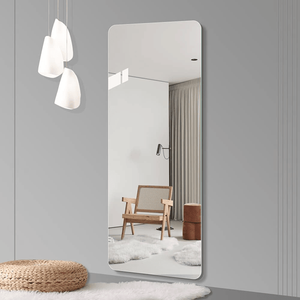 High Quality 5mm Glass 65"x 24" Full Body Round <b>Corner</b> Wall Mirror for Living Room Bedroom Cloakroom with Hanging Hole - Product Image 3