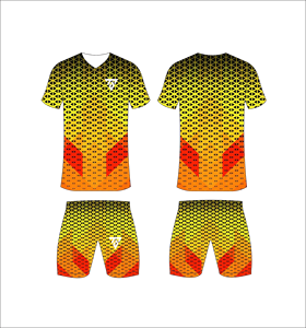 Custom Sublimated Geometric <b>Soccer</b> Jersey Set V-Neck Short Sleeve Moisture Wicking Athletic Fit All Seasons Adult Men - Product Image 1