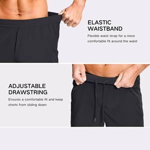 Wholesale Mens Solid Color Quick Dry Breathable Compression Running <b>Shorts</b> <b>With</b> <b>Pockets</b> for Outdoor <b>Sports</b> Tennis Training - Product Image 5