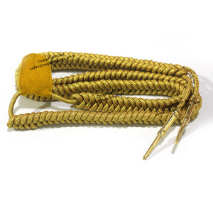 High Quality Formal Gold Aiguillette Customized Metal Tips Ceremonial Dress Cord Four Seasons Polyester SUPER BADGES COMPANY - Product Image 1