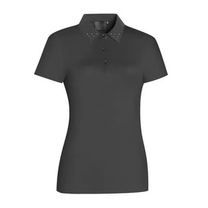 Camisetas polo de algodón lisas para mujer al mejor precio, camisetas con logo personalizado de color sólido, estilo deportivo y ajustado, camiseta polo para mujer. - Product Image 3