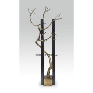 Ensemble de 3 sculptures de tulipes dorées de haute qualité, faites à la main sur base en marbre blanc, décoration de table pour salon à prix impressionnant - Product Image 3