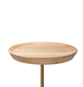 <b>Round</b> Marble Base <b>Side</b> <b>Table</b> With <b>Gold</b> Stem And Wood Top Drink <b>Tables</b> - Product Image 2