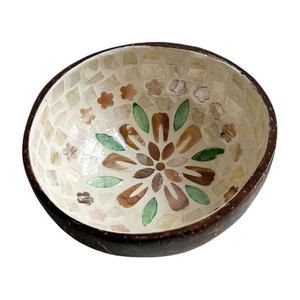 Bol en noix de coco avec incrustation de perles réfléchissantes - Finition brillante - Accessoires véganes haut de gamme - Product Image 2