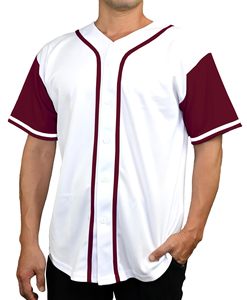 Maillot de baseball personnalisé 100% polyester, chemises de baseball unies blanches, haut de baseball pour hommes, sublimation, maillot de baseball pas cher - Product Image 4