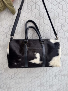 2026 Fashion New Hair On Hide Leather <b>Luggage</b> Travel Duffel Bag Multi Uses Handmade Large Capacity Cowhide Leather Unisex - Product Image 4