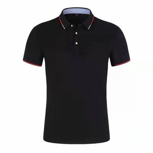 Polo de manga corta gris para hombre, corte regular, estilo casual, tejido de algodón, ribete en contraste, color sólido, NUEVO. Polos para hombre. - Product Image 4