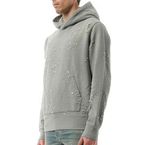 2026 Winter <b>Men's</b> Best Distressed Hoodie High Quality Cotton/Polyester Comfortable and Customized Wholesale Digital Printing - Product Image 3