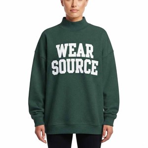 Sudadera Oversize de Cuello Alto Estilo Urbano con Apliques, Suave, Efecto de Capas, Minimalista, para Uso Diario en Invierno, Unisex - Product Image 1