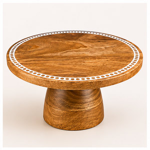 Base Redonda de Madera para Pastel, Hecha a Mano, de Primera Calidad, Pedestal Artesanal de Madera Sólida para Exhibición de Postres, para Bodas, Cumpleaños, Decoración de Cocina - Product Image 3
