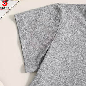 Haut court en coton de haute qualité pour femme, décontracté, écologique, col rond, respirant, manches courtes, été, couleur unie, logo personnalisé - Product Image 4