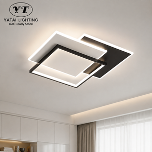 Plafonnier LED moderne en métal géométrique 72W à intensité variable avec télécommande pour salon et chambre 3000K 4500K 6000K - Product Image 1
