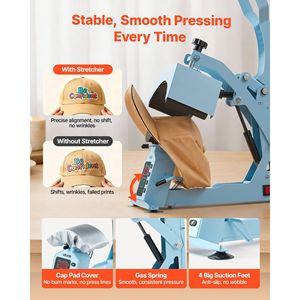 Pressa a Caldo con Piastre Intercambiabili e Controllo Preciso di Temperatura e Tempo, per 2 Cappelli - Product Image 5