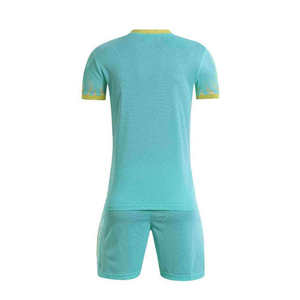 Ensemble de maillots de football personnalisés pour hommes, col en V, manches courtes, rayé, polyester respirant, uniforme d'été pour équipe adulte - Product Image 2