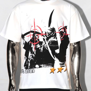 เสื้อยืดผู้ชายพิมพ์ลายบ็อกซี่ฟิตผ้าฝ้าย100% พิมพ์ลายกราฟฟิกขนาด300ก. กำหนดเอง - Product Image 1