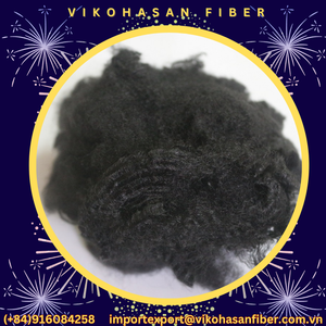 ราคาโรงงาน เส้นใย PSF สีดำ 15D SD แห้งสนิท รีไซเคิล 100% จาก Vikohasan และเส้นใย GRS สำหรับทำเส้นใยผ้าไม่ทอและจีโอเท็กซ์ไทล์ - Product Image 5