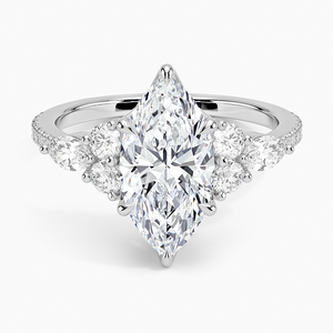 Anillo BOJ 0131 con Corte Marquise, Plata 925, Anillo Solitario de Lujo con Engaste de Garras, Diamante de 2ct, Color D, VVS1, Moissanita, Certificado GRA, en Oferta - Product Image 1