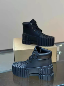 Botas Utilitarias de Diseño para Hombre, de Cuero Vacuno de Alta Calidad, Color Caqui, con Ojales Dorados, Suela Gruesa con Revestimiento Azul, Térmicas para el <span class=keywords><strong>Trabajo</strong></span> - Product Image 4