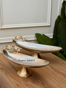 Ensemble de bols en métal faits à la main Kayna Export, finition argent et or, style oriental, plat de service décoratif, vaisselle de fête - Product Image 5