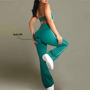 Conjuntos de Yoga para Mujer, Conjuntos Deportivos de 2 Piezas, Conjuntos de Yoga sin Costuras con Efecto Deslavado, Pantalones Cortos y Top Corto, Conjunto de Ropa Deportiva para Gimnasio - Product Image 6