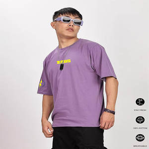 Camisetas de Gimnasio para Hombre, Holgadas, con Hombros Descubiertos, Cuello Redondo, Antiarrugas, para Entrenamiento al Aire Libre, Cómodas, de Algodón - Product Image 4