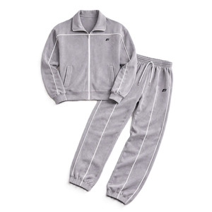 Men's Velour <b>Zip</b> Hoodies Jogger Tracksuit Premium Urban Street Fashion Casual Activewear Wholesale Factory Supplier - Product Image 3