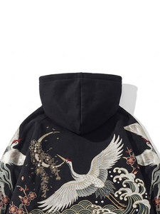 Sweat à capuche personnalisé brodé, 100 % coton épais, coupe oversize, en molleton bouclette, style streetwear, vierge, vente en gros OEM ODM - Product Image 4