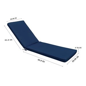 2 cuscini di ricambio blu navy per sedie a sdraio da esterno, per set chaise longue - Product Image 6