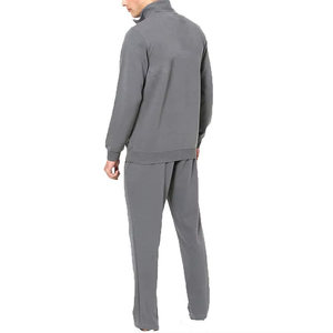Men's Gray Full Sleeve Tracksuit Set Half-Zip Casual Solid Color Sweatshirt and <b>Pants</b> Regular Fit Autumn Wear - Product Image 1