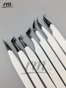 RMI Private Label 45 90 Degree L Shape Fiber Tip Stainless Steel Anti-Magnetic Tweezers 10mm Length Eyelash Tweezers - Product Image 2