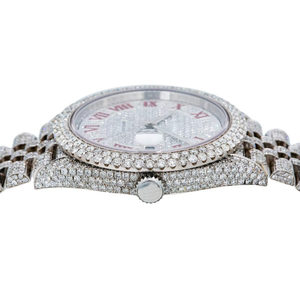Reloj de Lujo Iced Out con Moissanita, Esfera Roja Romana, Diamantes Incrustados, Estilo Jubilee, Joyería Hip Hop - Product Image 2