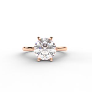 Anillo Solitario Clásico de 6 Puntas con Diamante de Laboratorio de Corte Redondo en Oro Blanco/Amarillo/Rosa de 9K, Certificado IGI, Chapado en Rodio, Estilo Lujoso - Product Image 5