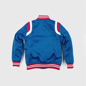 Chaqueta Bomber de Seda Satinada Unisex Personalizada al por Mayor, Chaquetas Varsity de Béisbol para Hombre - Product Image 3